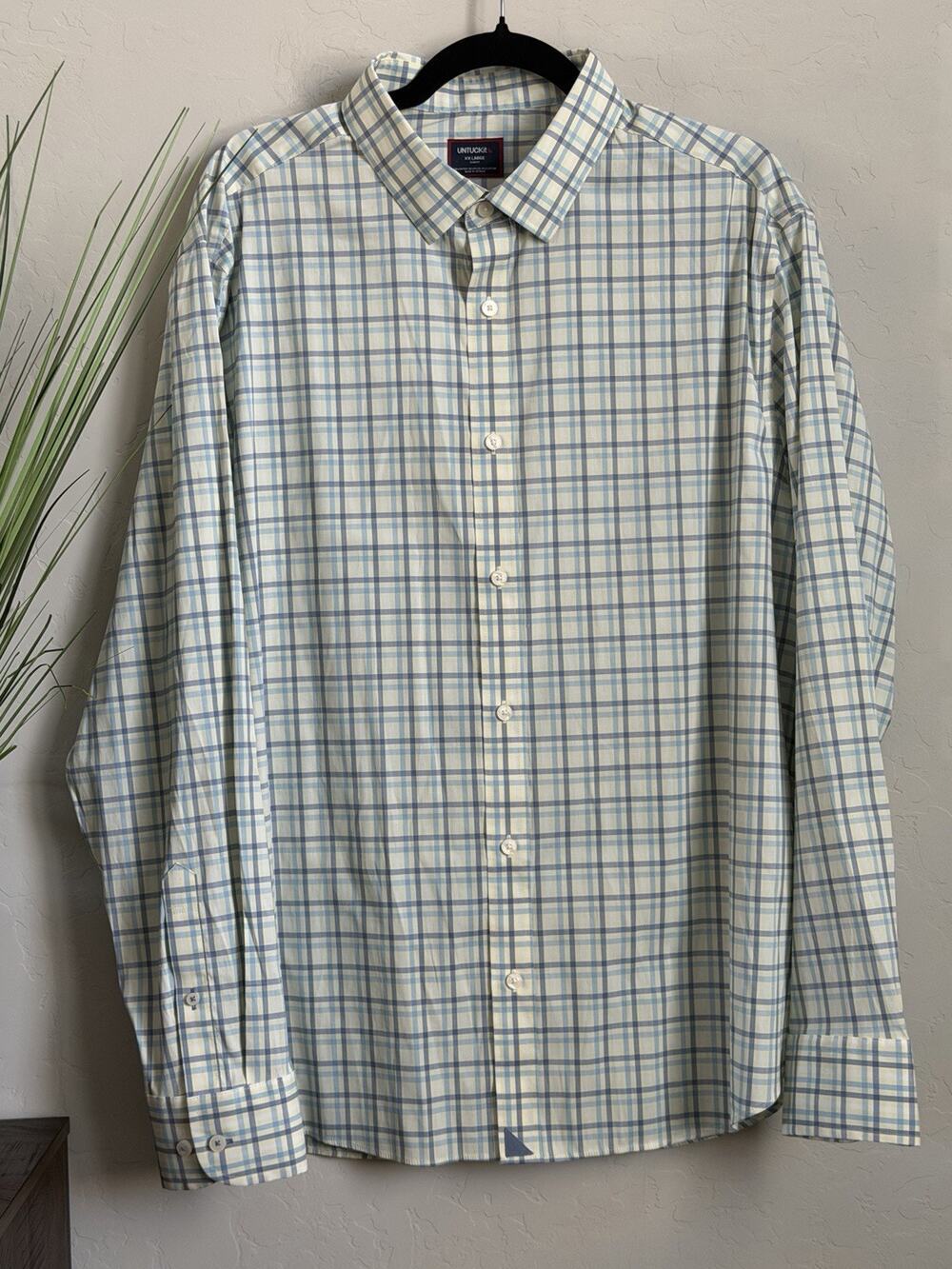 UNTUCKit Pendleton WF Performance Shirt Men’s XXL Slim Blue Yellow Plaid